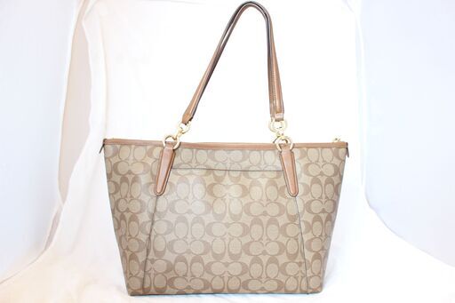 COACH コーチ トートバッグ F55064 カーキ×サドル ラグジュアリー