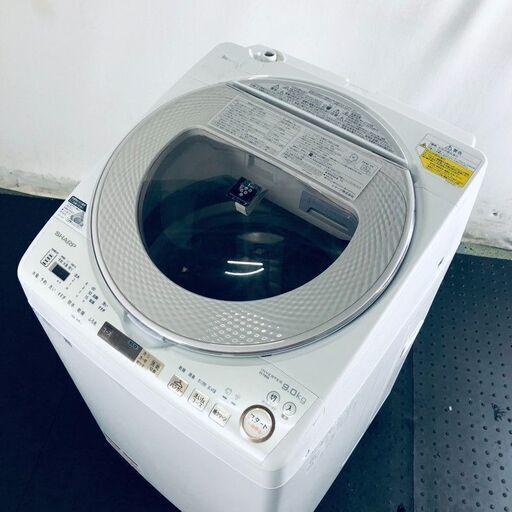 ID:sc10768 シャープ SHARP 洗濯機 ファミリー 中古 2020年製 全自動洗濯機 9.0kg/4.5kg ホワイト 乾燥機能付き ES-TX9A-N  【リユース品：状態B】【送料無料】【設置費用無料】の画像