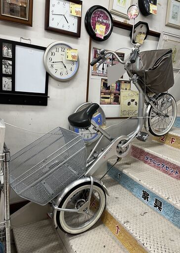 BRIDGESTONE ブリヂストン 自転車 三輪車 16インチ 変速あり WAGON BW13 シルバー【ユーズドユーズ名古屋天白店】 J2066