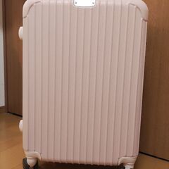 【ネット決済・配送可】スーツケース(Mサイズ)  ベージュピンク