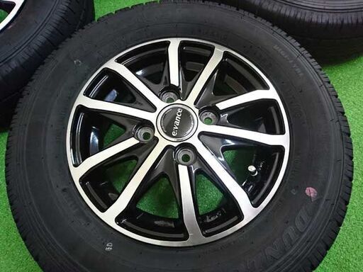 ガリ無し 21年 145R12 6PR 社外アルミ付 バリ溝 軽バン/軽トラ/箱バン