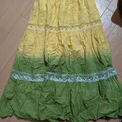14 ロングスカート　黄色黄緑