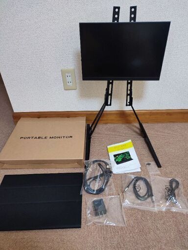 値引き交渉不可　美品　１６インチ　モバイルモニター　２K画質　台座付き