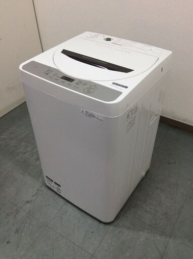 （3/25受渡済）JT5156【SHARP/シャープ 5.5㎏洗濯機】美品 2018年製 ES-GE5B 家電 洗濯 簡易乾燥付