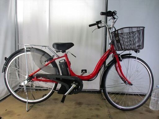 C181★整備済み　中古電動自転車★ヤマハ　ＰＡＳナチュラル　赤　8.7Ah【26インチ】