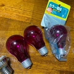 カラー電球 5個セット 赤 青 紫 ミニクリプトン ELPA 40w