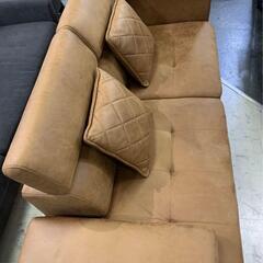 キズナ 3Pカウチソファ レザーファブリック オットマン付き