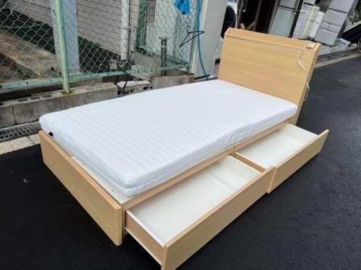 シングルベッドセット　引き出しあり大阪市内配達設置無料保証有り