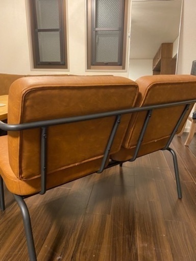 【新品】北欧家具ノーチェ 2人がけソファ椅子 ブラウン