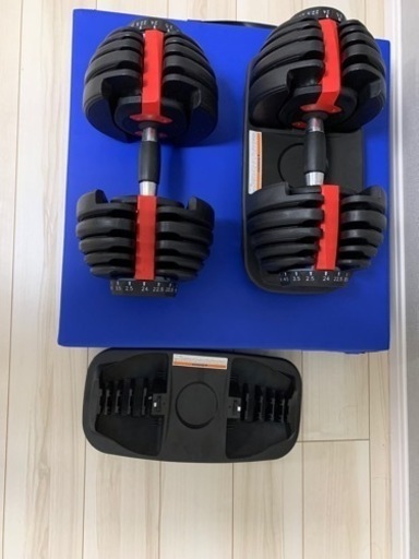 可変式ダンベル 最大24kg ブラック/レッド dショッピング |NEWモデル 可変式ダンベル 24kg 2個セット 15