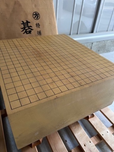 本格将棋盤 未使用品】本桂 板目 木裏 脚付き へそあり