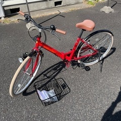 【取引中】折り畳み自転車　赤　新品購入1年未満