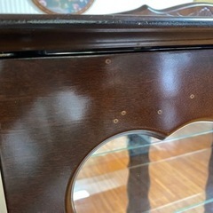 【9/27(火)迄】最終値下げ★猫脚アンティーク風　ガラスキャビネット　137.5㎝　　家具　棚