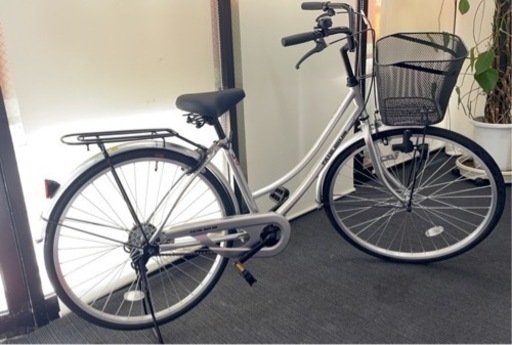 ☆ほぼ新品 自転車 ママチャリ シティサイクル シルバー カゴ