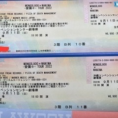 モンゴル800×WANIMAライブチケット