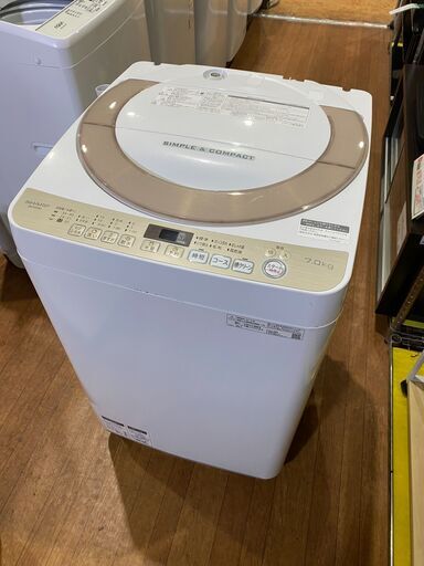【愛品館市原店】SHARP 2019年製 7.0Kg洗濯機 ES-KS70U 【愛市I4S030623-104】