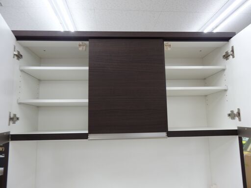 ニトリ レンジボード 幅120cm エナメル天板 ダークブラウン 食器棚 ...
