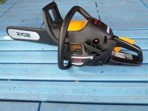 RYOBI　エンジンチェーンソー　ESK-3835/2サイクル・エンジン始動確認済み・カバー割れ有・中古現状本体のみ