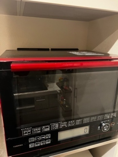 東芝 オーブンレンジ ER-RD3000 石窯ドーム 赤 天板2枚