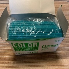 【フジナップ】(500本×22箱)業務用ストロー／6mm×21cm／グリーン／フジストロー21センチ