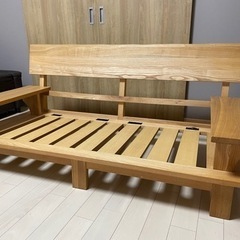 値下げしました！ローソファー フロアソファー ソファー おしゃれ 和モダン モダン 北欧 ソファ 2人掛け ロータイプ 木製 木枠 タモ材 