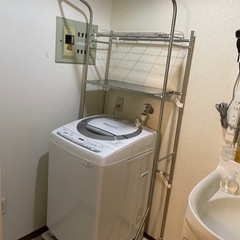 【取引終了】ニトリ　伸縮ステンレス洗濯機ラック