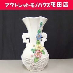 イタリア製 花瓶 ACER GuBBIO 陶花 陶製フラワー置物...