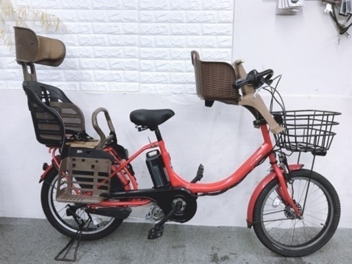 人気な車種　3人乗り電動自転車　子供シート付きのお買い得　ヤマハパスバビー　レッドカラー