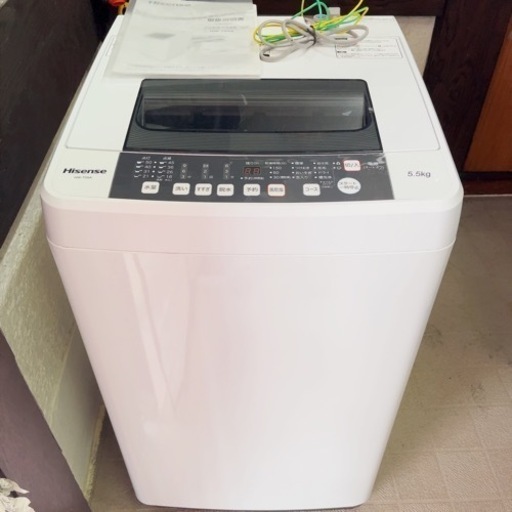 美品 Hisense ハイセンス 全自動電気洗濯機 HW-T55A 5.5kg 取説付き