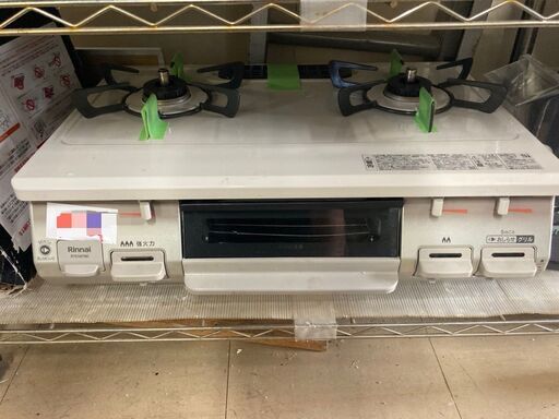 ☆中古￥14,000！【会員価格￥12,000】Rinnai　2口ガスコンロ　家電　2020年製　RTE587BEL型　都市ガス　【BI022】