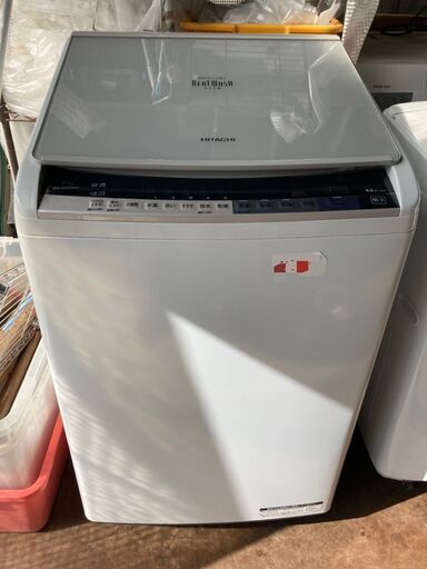 ☆中古￥19,800！【会員価格￥17,800】HITACHI　9.5kg洗濯機　家電　乾燥機付き　2017年製　BW-DV90AE4型　幅61cmｘ奥行64cmｘ高さ104cm　【BI024】