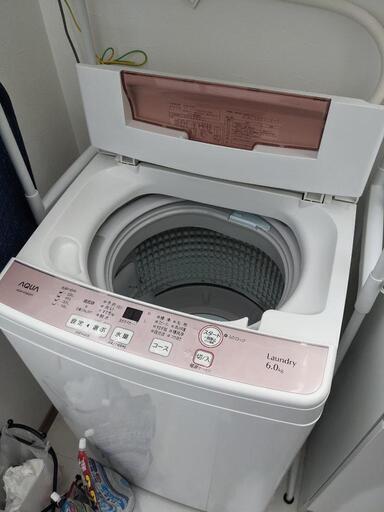(最終値下げ！) AQUA アクア 洗濯機 6kg ピンク 2019年製 AQW-KS6G