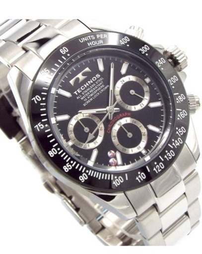 TECHNOS テクノス 限定品 幸運のスワロフスキークロノグラフ メンズ腕時計