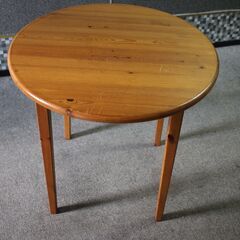 木製　丸テーブル　古い　中古