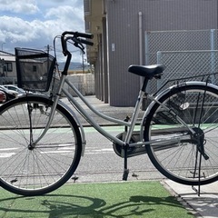 Parsle 24インチ自転車 ママチャリ シルバー【No.347】