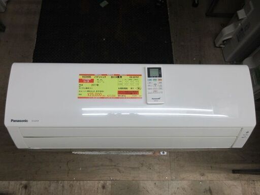 K03495　パナソニック　 中古エアコン　主に6畳用　冷房能力　2.2KW ／ 暖房能力　2.2KW