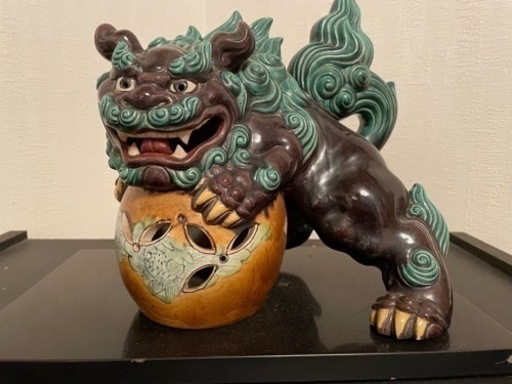 九谷焼　獅子の置物　シーサー　骨董品