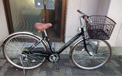 GEO×CROSS+prus[ジオ×クロス+プラス]27吋 ファッションシティーサイクル 外装6段/LEDオート/ブラック