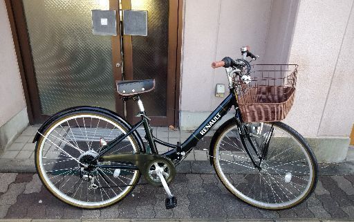 RENAULT[ルノー]26吋 折り畳みシティーサイクル 外装6段/モスグリーン