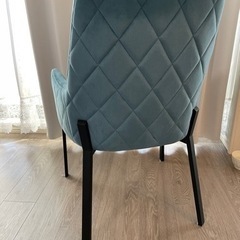 ダイヤステッチ椅子2脚/ブルー
