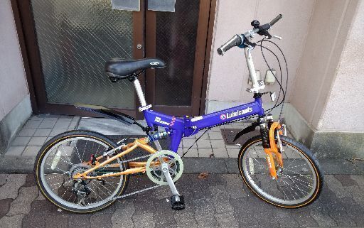 76Lubricants[ルブリカンツ]20吋 Wサス搭載折り畳み自転車 外装6段/ブルーｘオレンジ