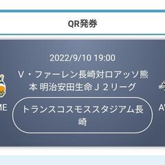 【ネット決済】Vファーレン長崎　9/10（土）観戦チケット