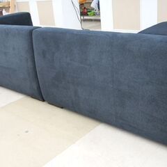 札幌市/清田区 blocco/ブロッコ 4人掛けソファ GRID 4Pソファ オットマン付 ネイビー グリッド 布地 ワイドソファ 生活家具