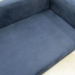札幌市/清田区 blocco/ブロッコ 4人掛けソファ GRID 4Pソファ オットマン付 ネイビー グリッド 布地 ワイドソファ 生活家具