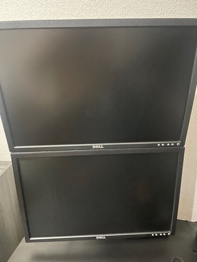 PCモニター2台、ディスプレイアーム