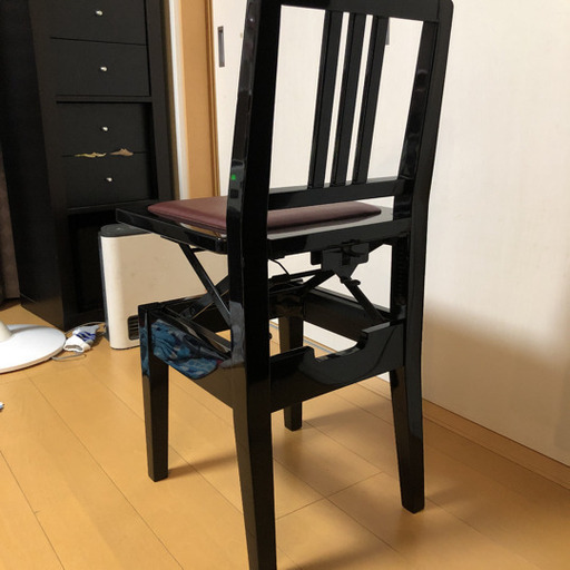ピアノ椅子 トムソン椅子 高低自由 ピアノ椅子 黒 昇降式 高さ調節可