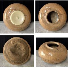 F236 萩焼 茶入 仕覆 木箱入り 古萩 大海茶入 茶道具