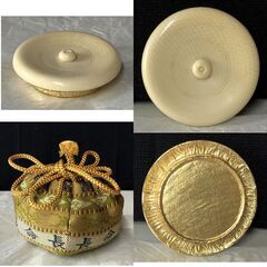 F236 萩焼 茶入 仕覆 木箱入り 古萩 大海茶入 茶道具