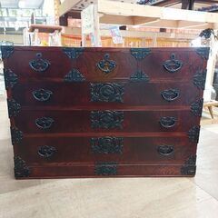 商談中12/4まで【愛品倶楽部柏店】　岩谷堂　４段６杯箪笥　鍵1本付　民芸家具