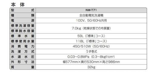 HITACHI 洗濯機  エアジェット乾燥機能付き　　洗濯容量７kg       286 HITACHI 洗濯機 エアジェット乾燥機能付き 洗濯容量7kg 286 【公式通販】